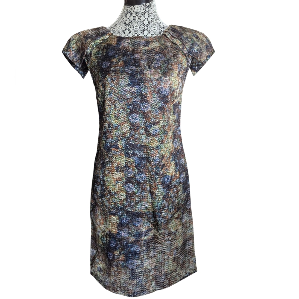 Chic Blue and Brown Mini Dress